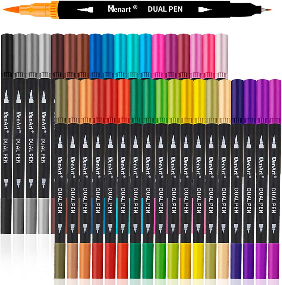 Dual Markers Brush Pens Easter Basket Stuffers, 36 Art Markers for Gifts Trendy