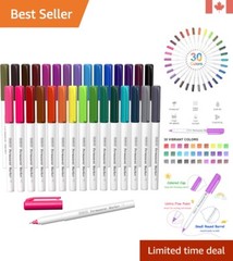 Versatile 30-Color Permanent Markers – Ideal for Kid and Adult Art Projects