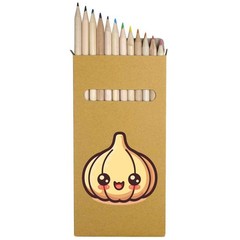 12 x ‘Cute Garlic Bulb’ Long 178mm Coloured Pencils / Pencil Set (PE00079023)