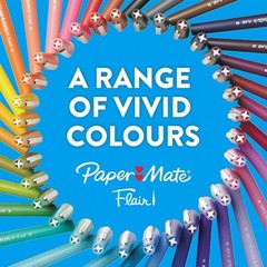 Quick-Drying Flair Felt Tip Pens | 0.7mm No-Bleed Black Writing Pens, Set of 5