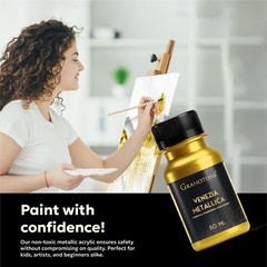 GRANOTONE Metallic Gold Acrylic Paint 1.69 fl oz 50 ml Gold 50ml