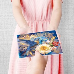pigpigboss 12 Packs Flower Butterfly Diamond Painting 15 cm x 15 cm, Red