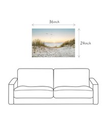 Coastal Wall Art Canvas Picture: Modern Beach Sunset Landscape Print Decor Ho…