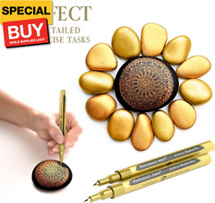 4 Gold Paint Pen Fine Tip | Set 4 Gold Acrylic Paint Pen | Extra Fine Tip 0,7mm