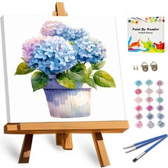 Framed Paint by Numbers Kit for Adults, Hydrangea Paint by Number Framed, Adult