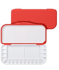 Mr. Pen- Airtight Watercolor Palette with Lid, 18 Wells & 2 1 Pack, Red