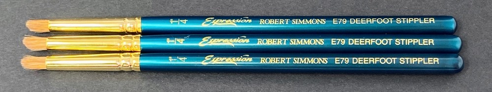 Lot of 3 Short Handle Expression Robert Simmons 1/4″ E79 DEERFOOT STIPPLER