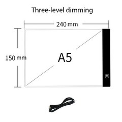 A4 LED Drawing Pad 3 Level Dimmable Light Board Kids Art Tablet