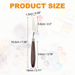 2pcs Painting Palette Knife 2.2 x 0.59 Inch Stainless Steel with Wood Handle