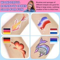 Drawdart Professional Face Painting Kit for Kids 16 Colors Faerie（4 Glitter）