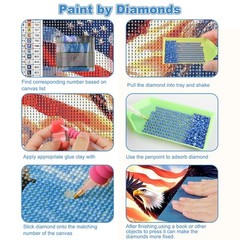 CEOVR Bald Eagle Diamond Art Kits for Adults, 12×16 inches, WX11458-red,blue