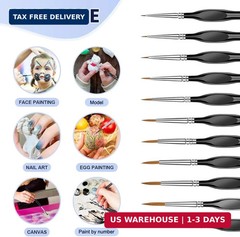 11 Pcs Detail Paint Brushes with Triangular Handles, Paint by Numbers | Paint Br
