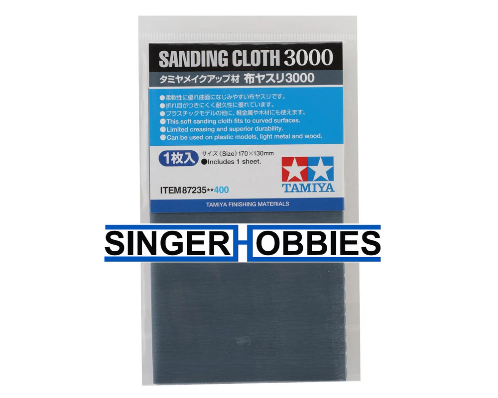 TAMIYA TAM87235 170x130mm Sanding Cloth (3000 Grit)