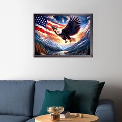 CEOVR Bald Eagle Diamond Art Kits for Adults, 12×16 inches, WX11458-red,blue