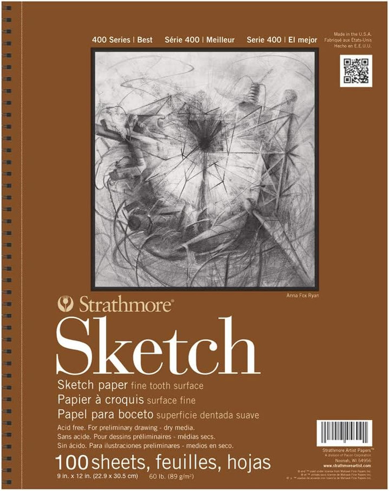 400 Series Sketch Pad, 9X12 Inch, 100 Sheets – Artist Sketchbook for Drawing, Il