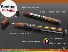 Acrylic Paint Pens 22 Brown Tones Assorted Pro Color Series Markers Set 0.7Mm Ex