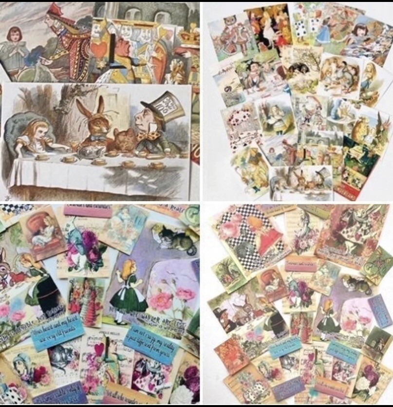 Alice In Wonderland Paper Quotes Pictures For Junk Journals Scrapbooks Crafts #8