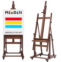 MEEDEN Extra Large H-Frame Studio Easel Solid Beech Wooden Heavy-Duty Easel