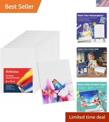 Inspiring 8 x 10 Canvas Set – 12 Cotton Panels for Artists & Hobbyists