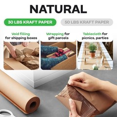 Kraft Paper Roll 18 x 1200 Brown #30 Thick Packing IDL KP-181200 14400 Large