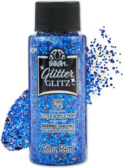 Glitter Glitz Acrylic Craft Paint, Blue, 2 Fl Oz