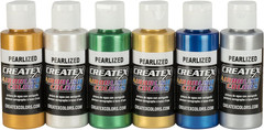 Createx Colors 5804-00 Createx Pearl Airbrush Set, Assorted Colors, 2 oz, 6