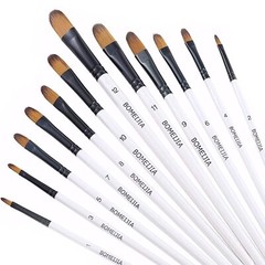 GETHPEN Filbert Paint Model 1# 2# 3# 4# 5# 6# 7# 8# 9# 10# 11# 12#,, White