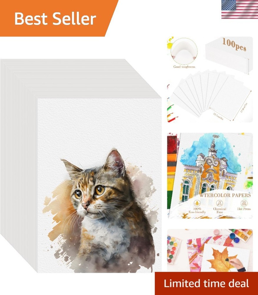 Watercolor Paper Bulk 100 Sheets 5×7 Inches Thick Cold Press Art Paper for Pa…