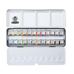Schmincke Artists Watercolour 24 Half Pan Metal Box Set 75424