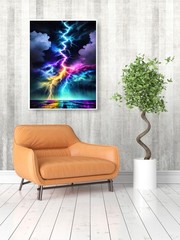 Diamond Art Painting Kits for Adults, Colorful Lightning 5D Diamond Painting Dot