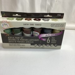 297584 Craft Acrylic Paint Set, earthy Terre Colors, 6 Pack