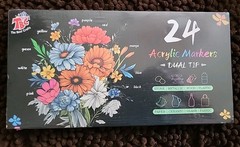 24 Acrylic Dual Tip Markers Stone Metal Glass Fabric Wood Plastic Paper Ceramic