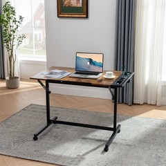 Vintage Drawing Drafting Table, Adjustable Tilting Top Art Desk Craft Work St…