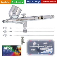G233 Performance Pro Airbrush Kit with 3 Nozzle Sets 0.2, 0.3 & 0.5mm Needles…