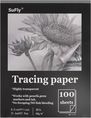 Tracing Paper 8.5×11 inch, 100 Sheets Transparent 8.5-x-11-inch:1 Pack, Clear