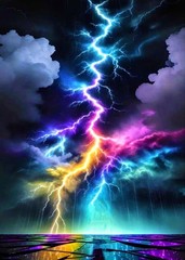 Diamond Art Painting Kits for Adults, Colorful Lightning 5D Diamond Painting Dot