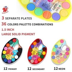 36 Colors Watercolor Paint Set with Brush and Pallets for Artists Students Kids