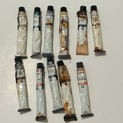 READ Vtg AS IS Grumbacher Oil Paint Lot Of 11 Various Colors Used Condition