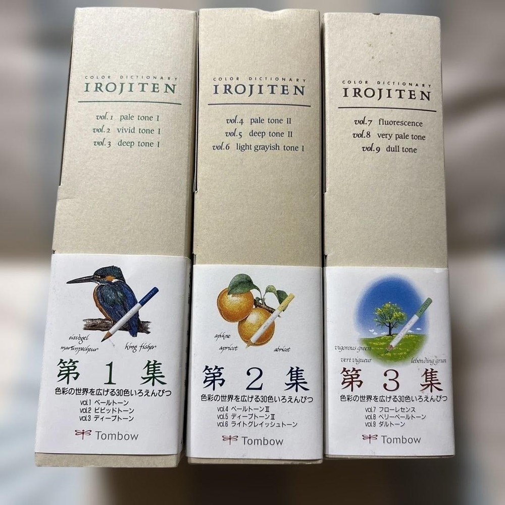 Tombow Colored Pencils Dictionary Irojiten Vol. 1 2 3 Complete Set 90 Color