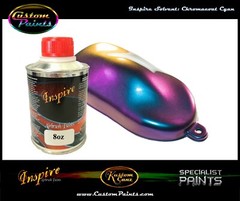 INSPIRE CHROMACOAT CYAN 8oz AIRBRUSH, CUSTOM PAINT, CHAMELEON, ARTIST, AUTO