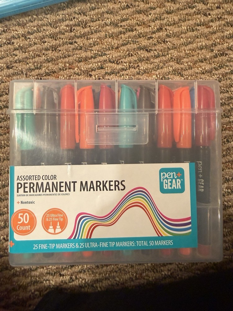 Set of 50 Permanent Markers Multiple Colors with case