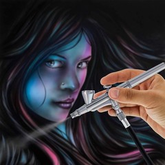 Model G34 Multi-Purpose Dual-Action Gravity Feed Airbrush with a 0.3mm Tip an…