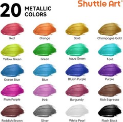 20 Color Metallic Acrylic Paint Set – Non-Toxic, Perfect for Artists & Beginners