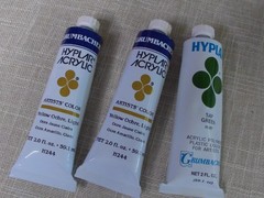 3X Grumbacher Acrylic Paint 2fl oz. Sap Green & 2 Yellow Ochre, Light – Preown