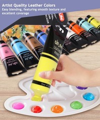 Acrylic Leather Paint Kit Set For Shoe Painting 2 Pack 2.5oz Leather Paint White
