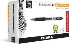 Smudge-Free Black Gel Pens, 36-Count, Rapid Dry Ink