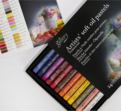 MUNGYO Gallery Artists’ Soft Oil Pastels, 24 Assorted Colors – Professional Grad