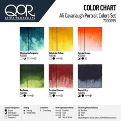 QoR Ali Cavanaugh Portrait Colors Set by GOLDEN, 6 x 5 ml tubes