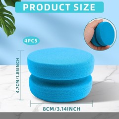 4-Pack 3.1″ Double-Side Round Paint Sponge for Art & Home
