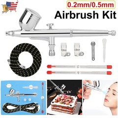 Dual Action Gravity Feed Air Brush Airbrush Kit Spray Gun Compress Paint Art Set